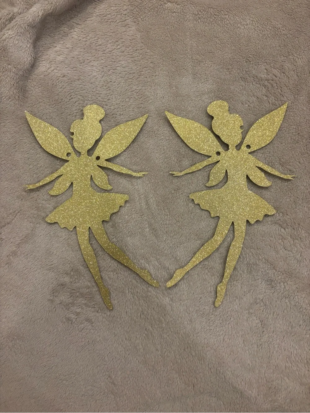 Gold Glitter Fairy Wall Decor - 7 Fairies